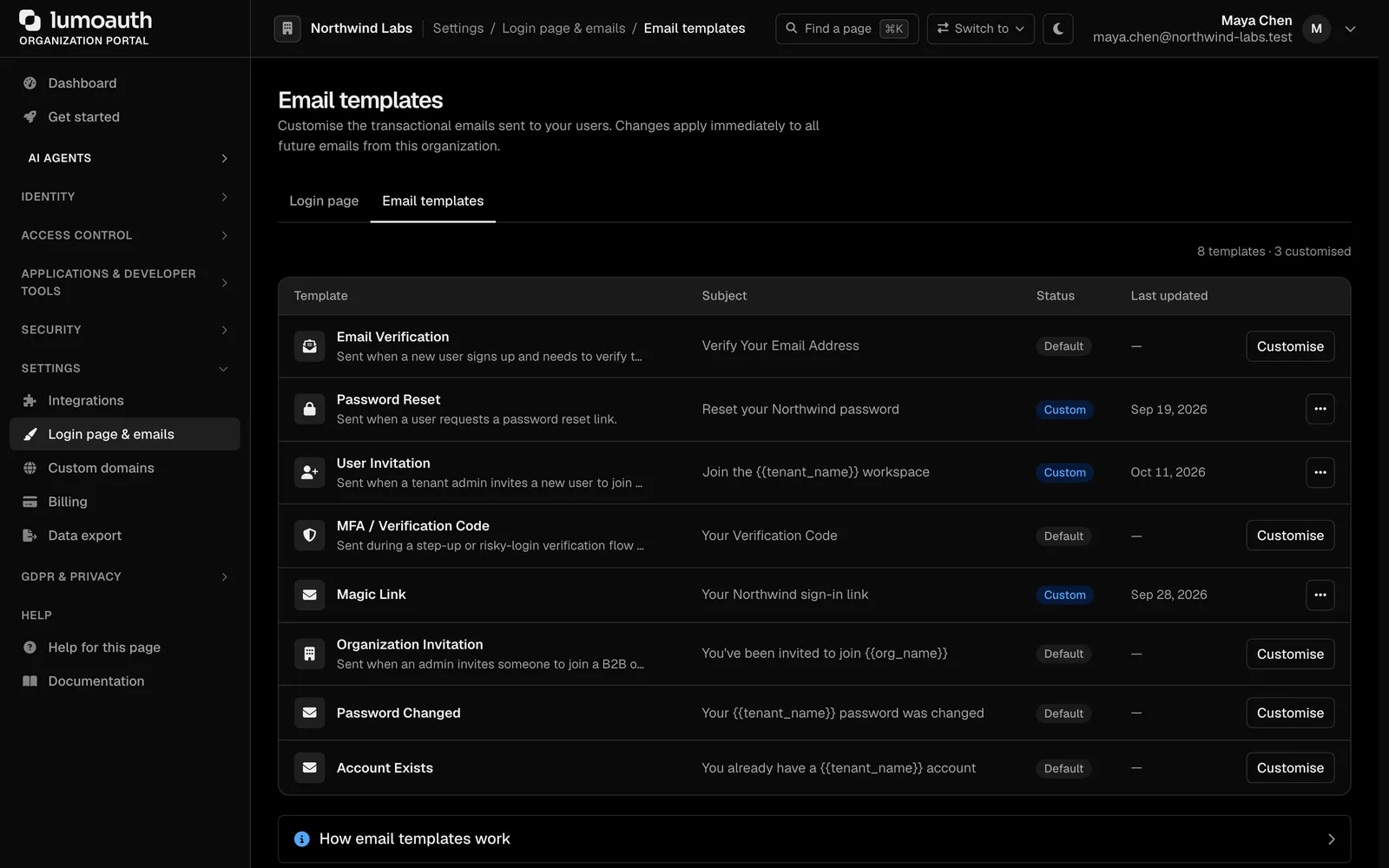 Email templates