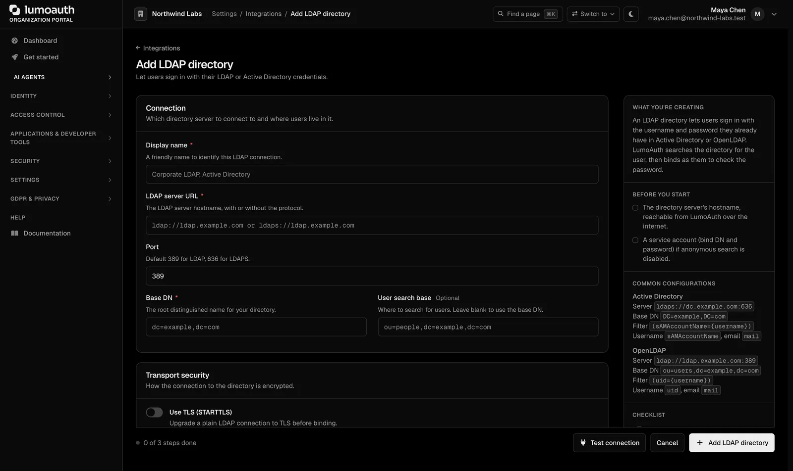 LDAP connection