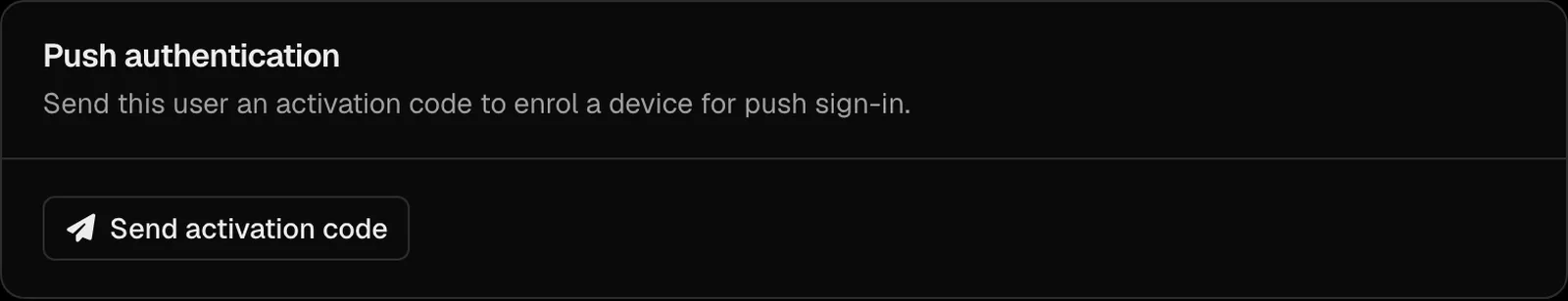 Activating push approval for a user